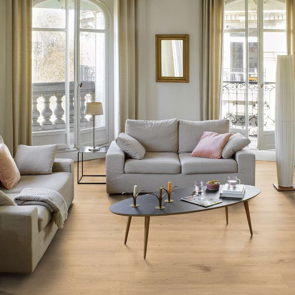 Vinylboden Tarkett iD Inspiration 55 Naturals Swiss Oak Natural, Klebevinyl mit Holzmuster und warmer Holzoptik.