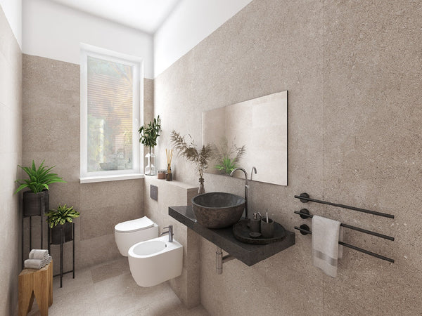 Ceramin Vinylboden Adige Classic Grau, PVC-freie Designfliese mit grauem Marmor-Muster, modern und strapazierfähig