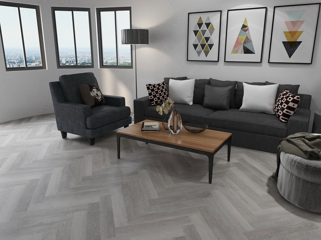 CHECK One Fläming Eiche, Klickvinyl in Holzoptik und Fischgrätmuster