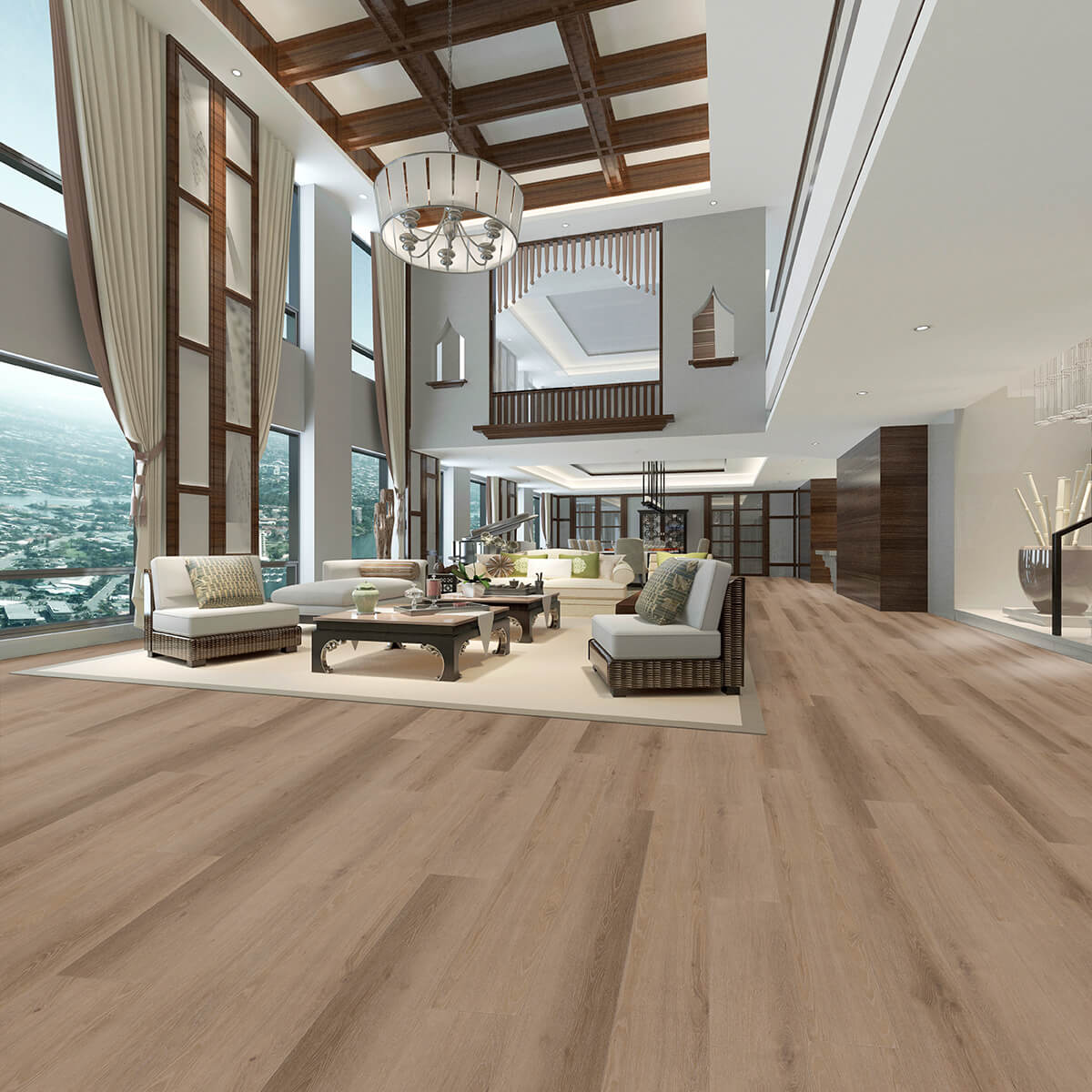 Vinylboden IPC Opal XL Eiche Utrecht mit Klebevinyl, naturbelassene Holzoptik, detaillierte Maserung und warme Holzfarben.