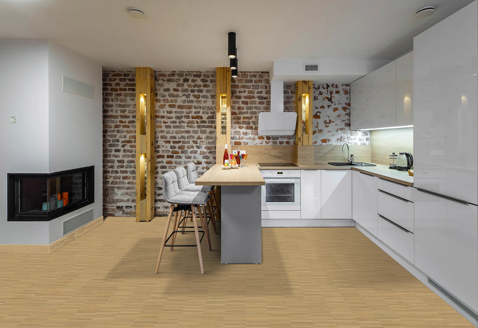 Vinylboden IPC Project Design BL 633 Klebevinyl mit Holzoptik, detaillierte Textur und natürliche Maserung sichtbar