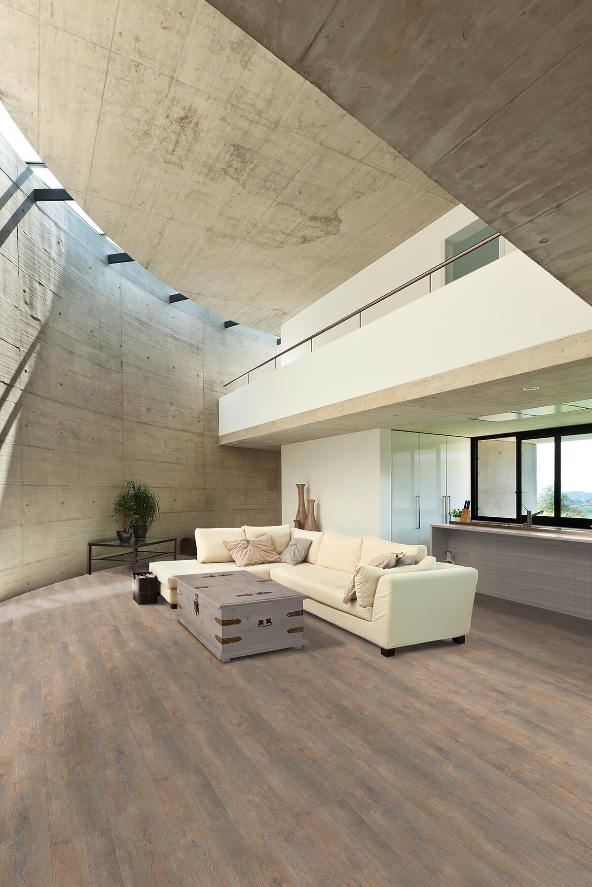 Heller Vinylboden IPC Rubin XL Eiche teakbraun, Klebevinyl, zeigt Holzoptik mit eleganten Maserungen und langlebiger Oberfläche.