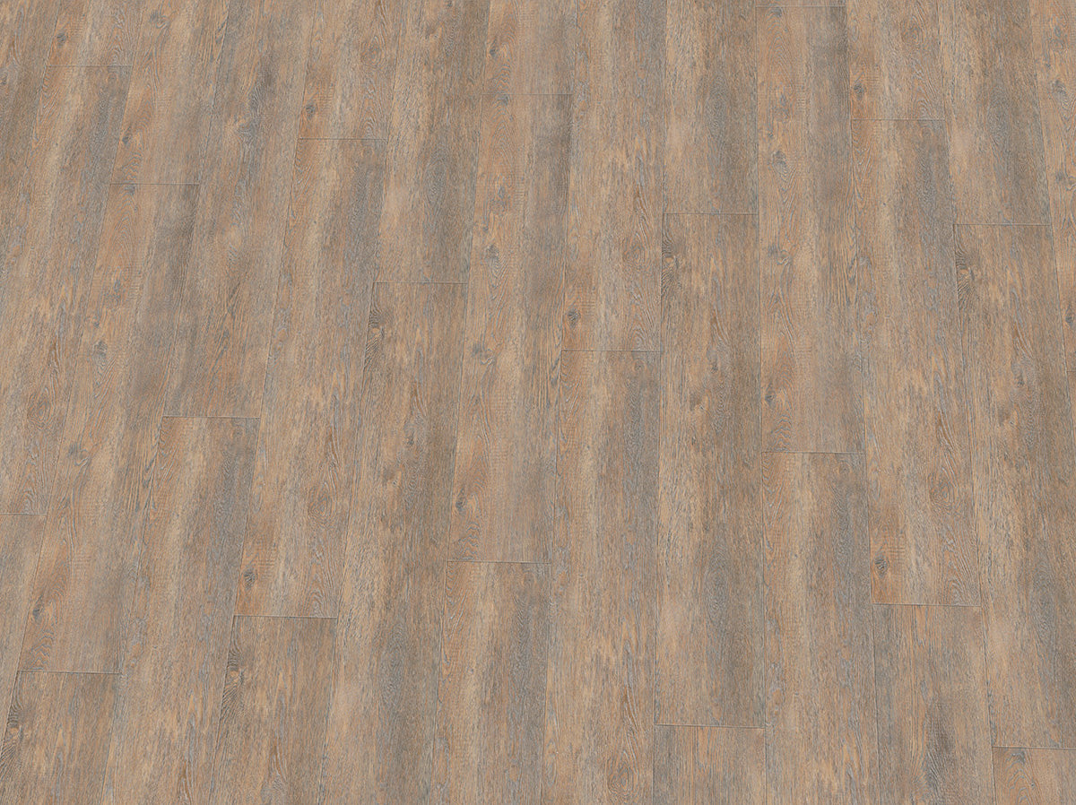 IPC Rubin XL Vinylboden in Teakbraun, Eiche-Design, Klebevinyl für langlebigen Bodenbelag, naturgetreue Holzoptik