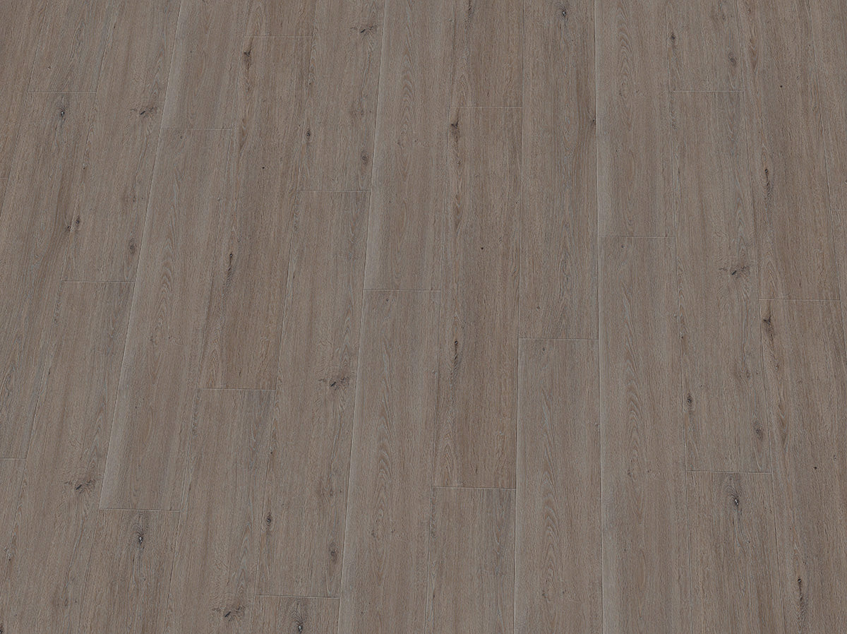Vinylboden IPC Rubin XL Eiche Umbra, Klebevinyl mit dunkler Holzmaserung, detailreiche Oberfläche, langlebiges Bodenbelagsdesign