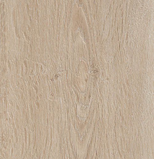 Vinylboden IPC Rubin XL Eiche steinweiß, Klebevinyl, Nahaufnahme der Holzmaserung und Steinoptik auf dem Boden