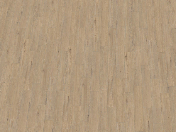 Vinylboden IPC Rubin XS Fischgrät Eiche Hermelin, Klebevinyl mit Holzoptik und Fischgrätenmuster, detailreiche Textur.