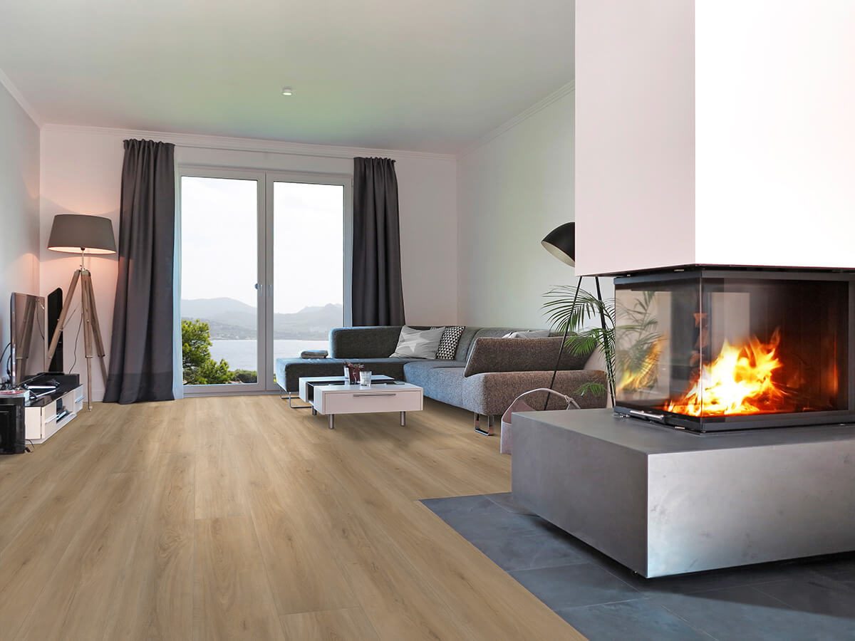 IPG Topas XXL Klick-Vinylboden in Eiche Dunkel, robust Vinylboden mit authentischer Holzoptik, ideal für moderne Räume