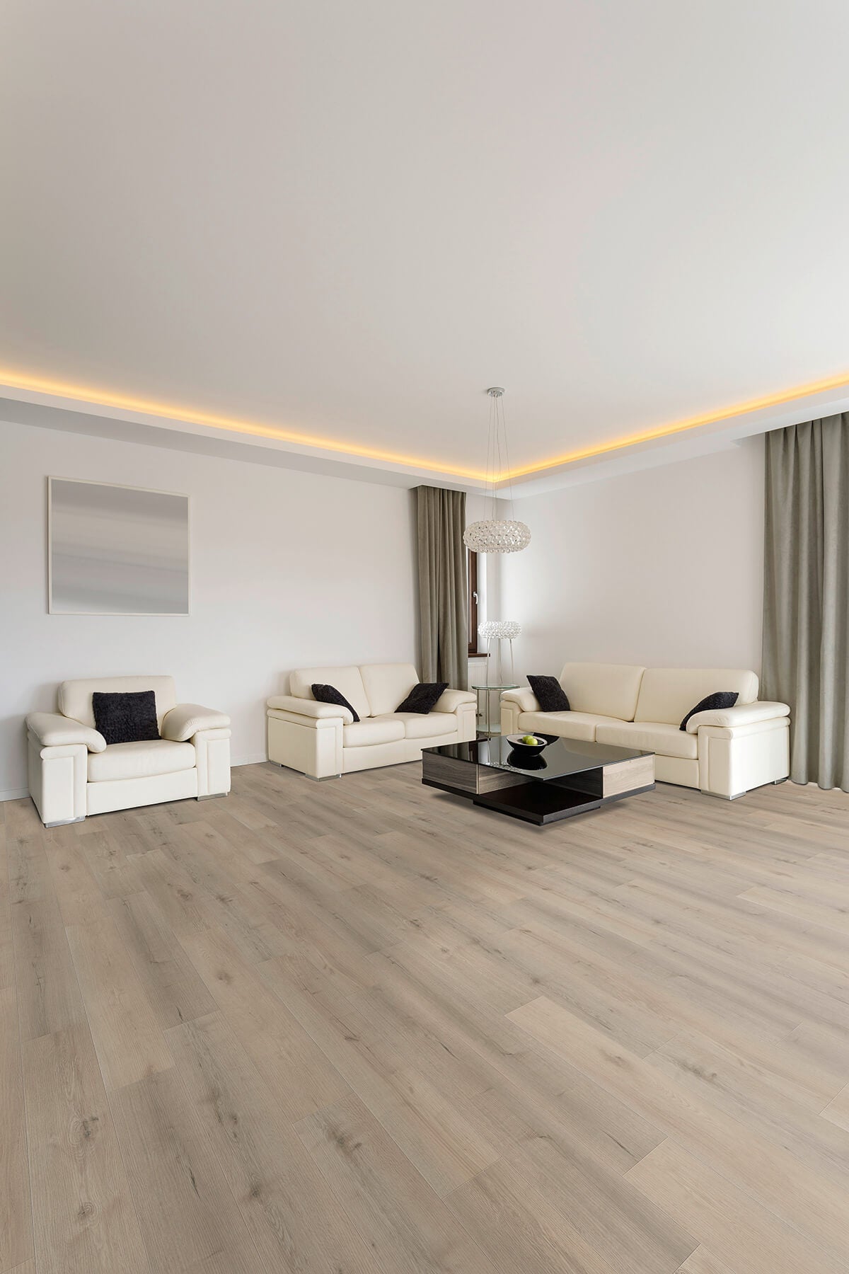 IPC PWK 0,55 Linz Klick-Vinyl Boden in Schwarz und Weiß, langlebiger Vinylboden mit Klick-System, stilvolles Design