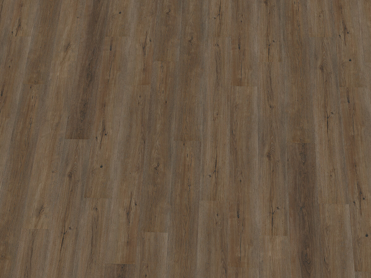 Hochwertiger IPC PWK 0,55 Zug Klick-Vinylboden in dunklem Holzdesign, langlebig und robust für moderne Räume.