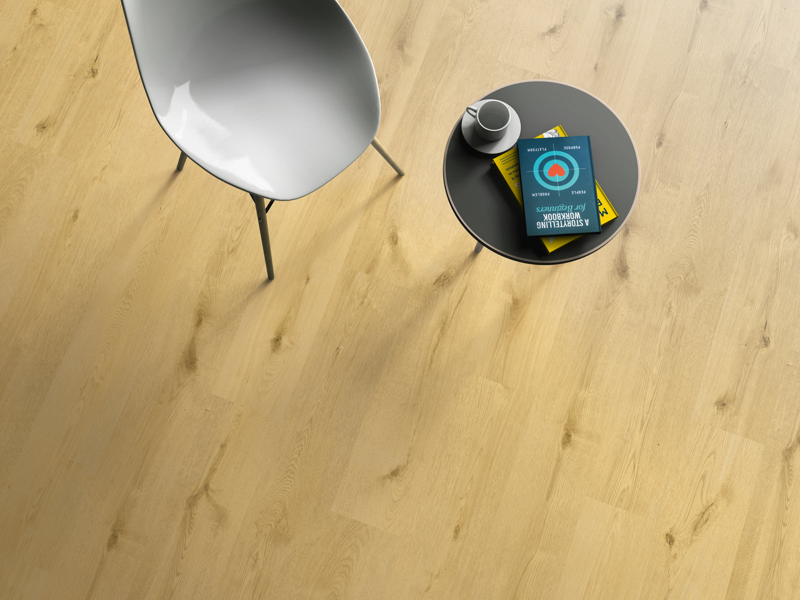 Ceramin Nuva Essential Vinylboden in Organic Oak Brown, Klebe-Design, 1290x210mm, strapazierfähig und naturgetreu.