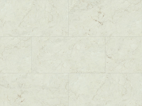 Ceramin Nuva Rock Vinylboden in Weiß mit Marmor-Optik, Klebe-Design, 1190x595 mm, langlebiger Designboden für Wohnräume