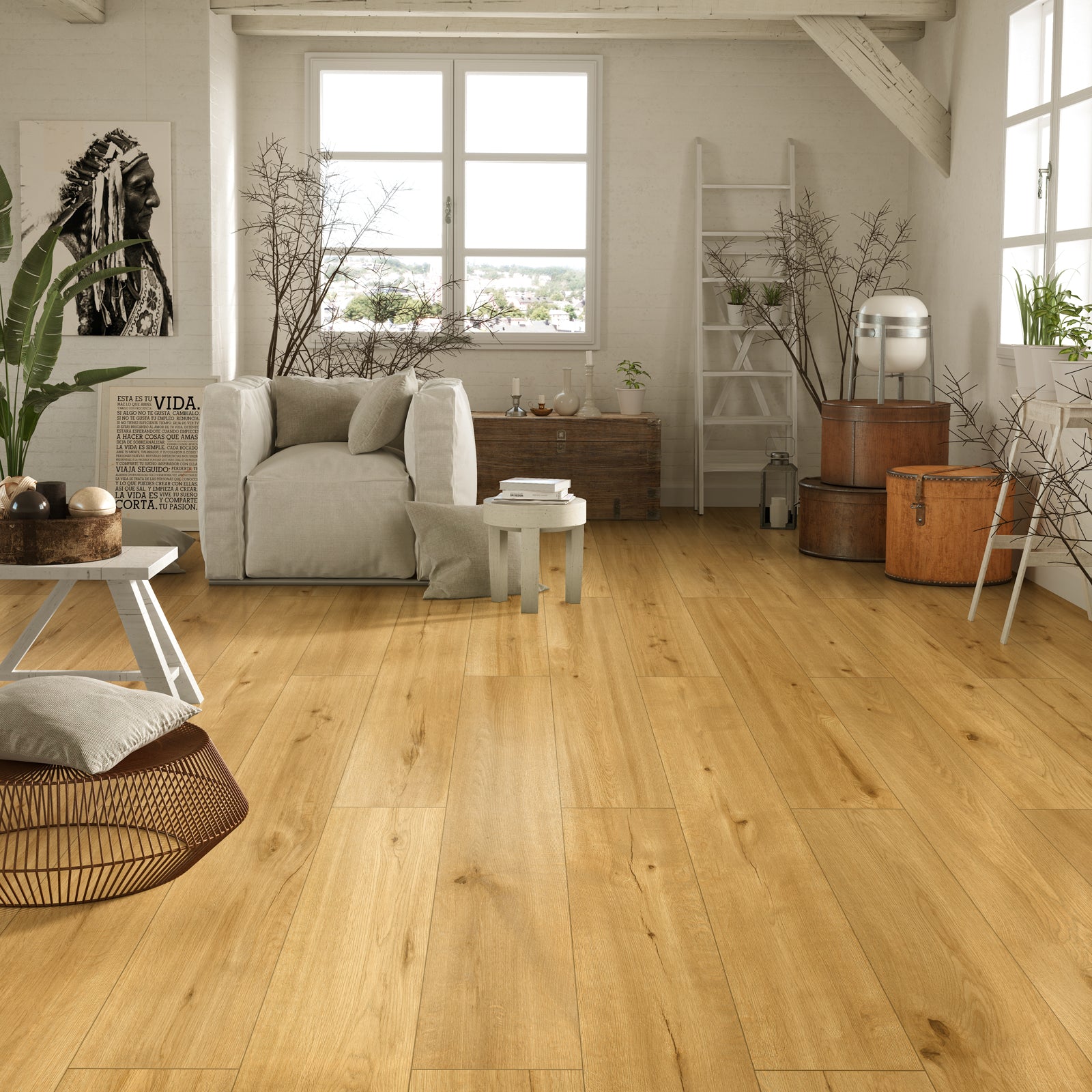 Vinylboden Ceramin Nuva Eternal Barrel Oak Brown mit Holzmaserung, Klick-Design, 1290x246 mm, langlebige Vinylbodenplatte
