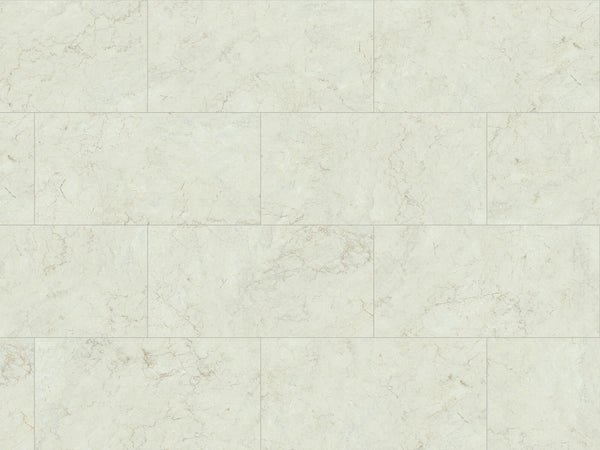 Ceramin Nuva Rock Marble White Vinylboden mit Klick-Design, weiße Marmoroptik, Klick-Designboden, rechteckige Fliesen, 776x387 mm
