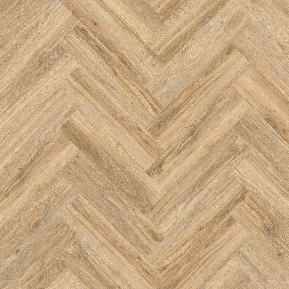 Vinylboden Moduleo Roots 55 Blackjack Oak mit Fischgrätmuster, Klebevinyl, braune Eichenoptik, detailreiche Oberflächenstruktur