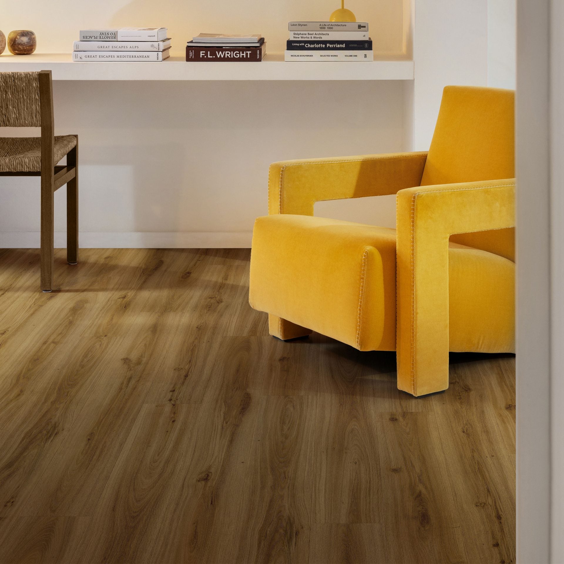 Moduléo LayRed 55 Classic Oak Vinylboden mit Trittschalldämmung, helles Eichen-Design, Klick-Vinyl für Wohnräume