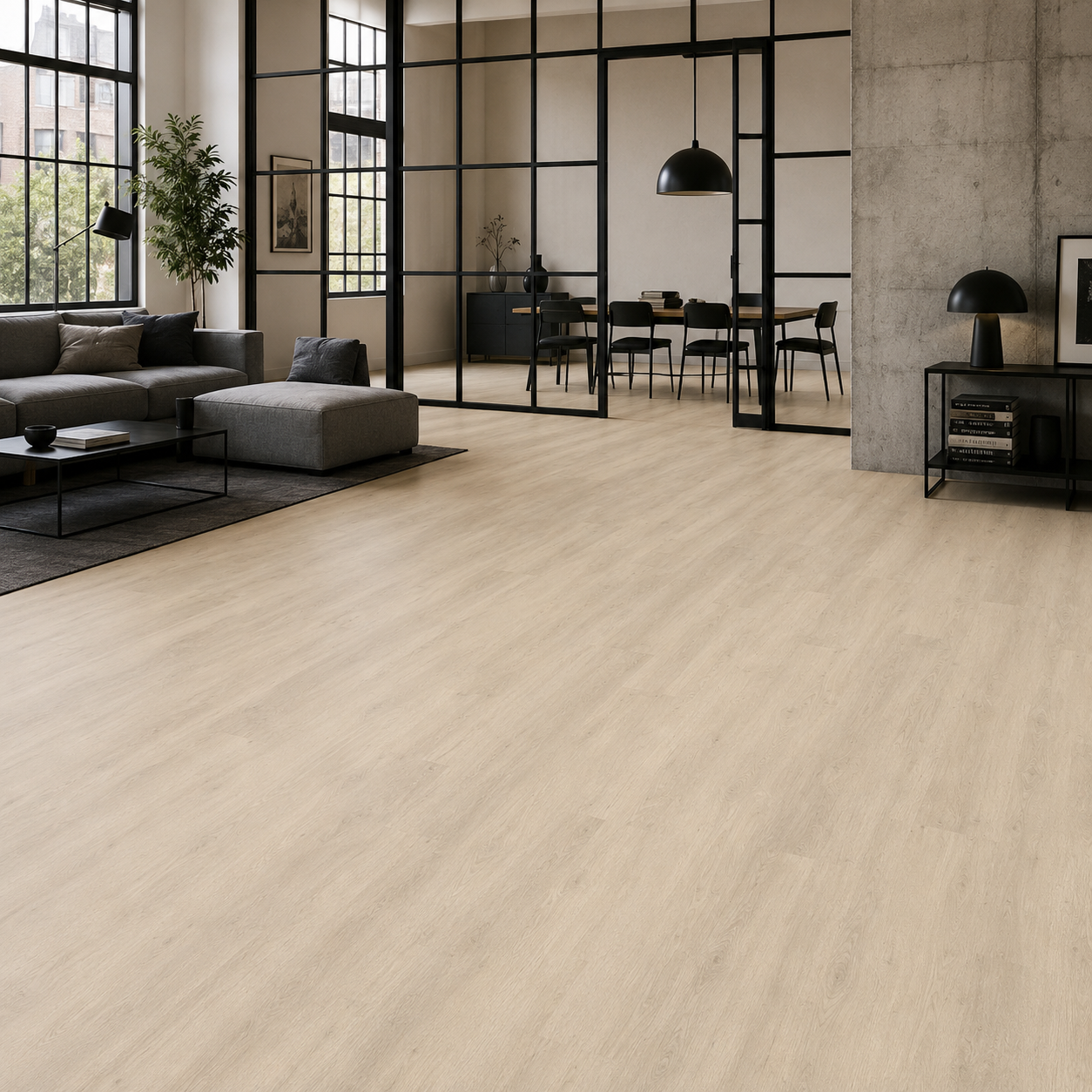 Liberty Urban 55 Storm Vinylboden mit Holzoptik, detailreiche Textur, langlebiges Klebevinyl für moderne Innenräume