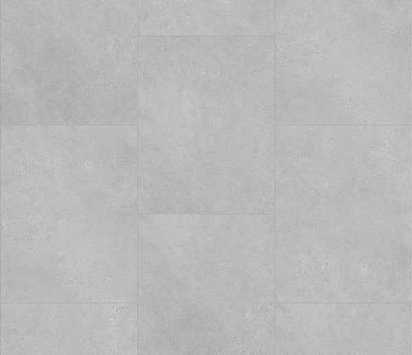 COREtec Vinylboden ProPlus Tile Stratosphere, hellgraue Fliesenoptik, strapazierfähig und realistisch gestaltet.