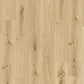 Vinylboden Tarkett iD Essence 30 Primary Oak Light Brown, Klebevinyl, mit hellbraunen Eichenholz-Designs, Nahaufnahme des Bodenbelags.