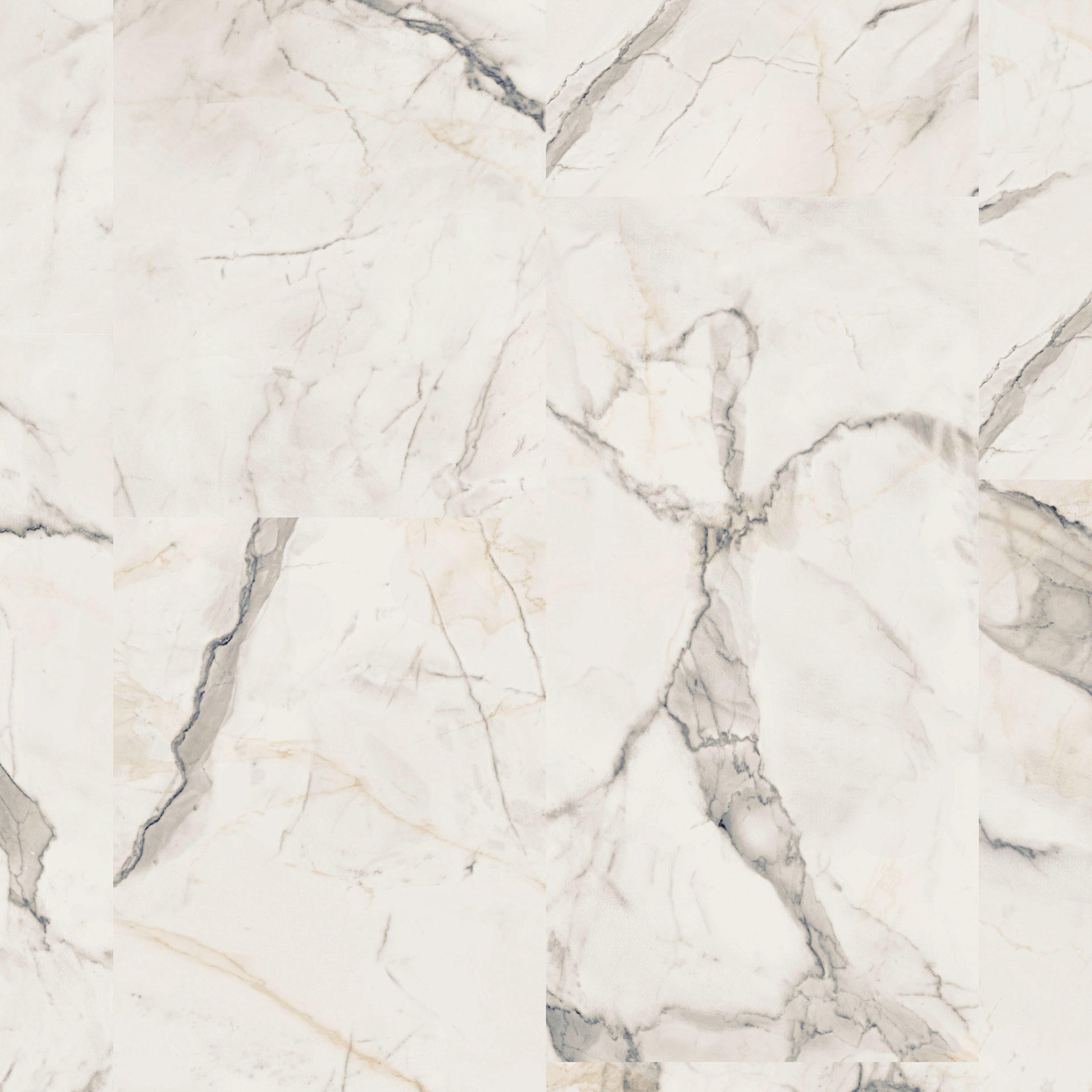 Vinylboden Tarkett iD Inspiration 55 Naturals Carrara Grande White mit weißem Marmor-Design, Klebevinyl, dekorativer Bodenbelag