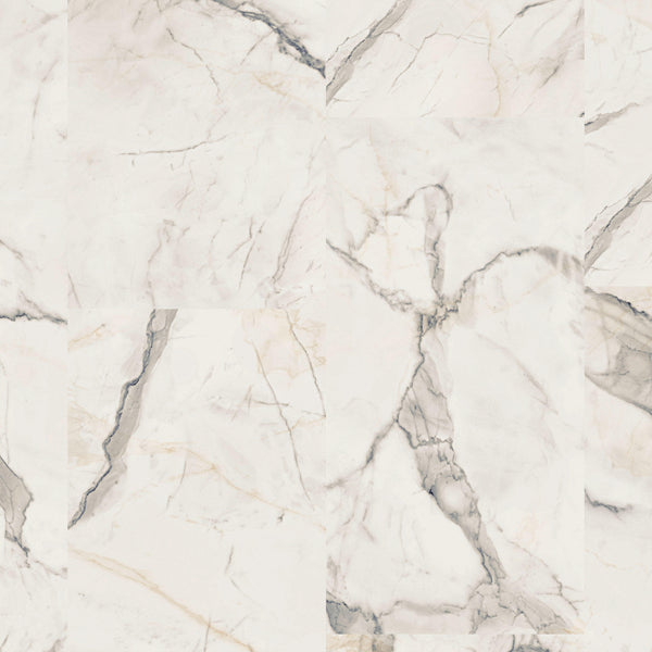 Vinylboden Tarkett iD Inspiration 55 Naturals Carrara Grande White mit weißem Marmor-Design, Klebevinyl, dekorativer Bodenbelag