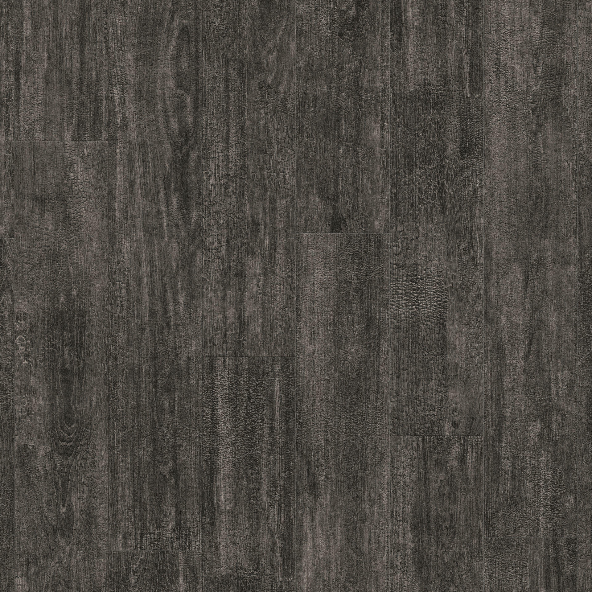 Tarkett iD Inspiration 55 Naturals Charred Wood Black Vinylboden, klebevinyl, mit dunklem, holzähnlichem Design.