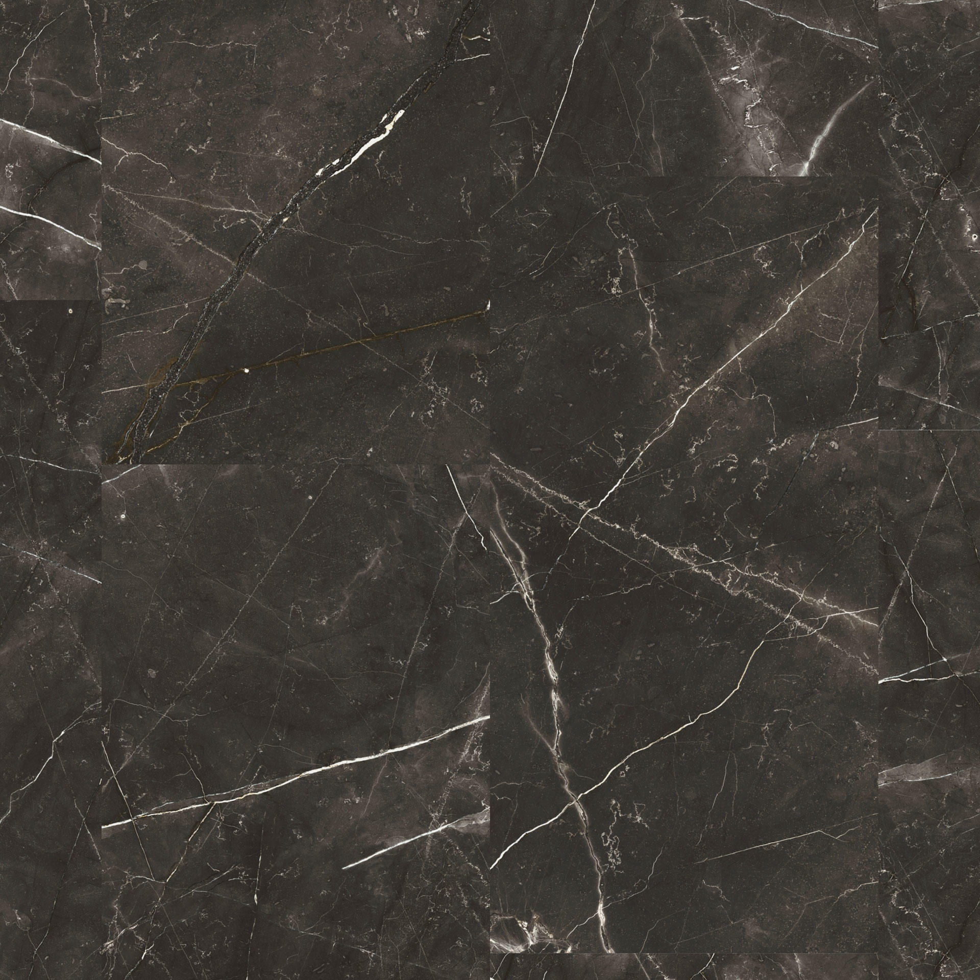 Tarkett iD Inspiration 55 Naturals Marquina Grande Black Vinylboden, Klebevinyl mit schwarzem, steinähnlichem Design.