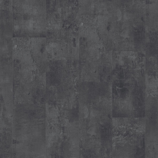Vinylboden Tarkett iD Inspiration 55 Classics Vintage Zinc Black, Klebevinyl, mit dunklem, vintage design und strukturierter Oberfläche.