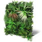 Jangal Modular Wandpaneel mit exotischer Mischflora, 52x52 cm, grüne und bunte Pflanzen für Wanddekoration