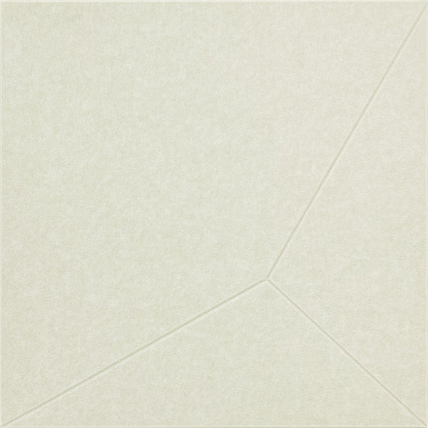 Jangal Wandpaneel aus Baumwolle, weiß mit geometrischem Schnitt, 52 x 52 cm, PET-Filz-Design, moderne Wanddekoration