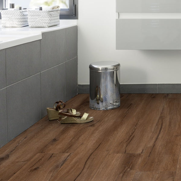 Gerflor Creation 30 Cedar Dark Brown Vinylboden, dunkler Holzoptik, langlebiger Klebevinyl, Bodenbelag für Wohnräume