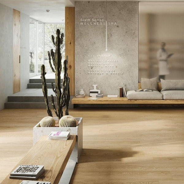 Vinylboden Gerflor Creation 40 Lounge Oak Natural 1273 mit Holzmaserung, klebefertig, langlebig und natürlicher Holzlook.