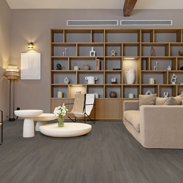 Gerflor Creation 40 Zen Bostonian Oak Dark Vinylboden, Klebevinyl, dunkles Holzdesign, strapazierfähig und hochwertig.