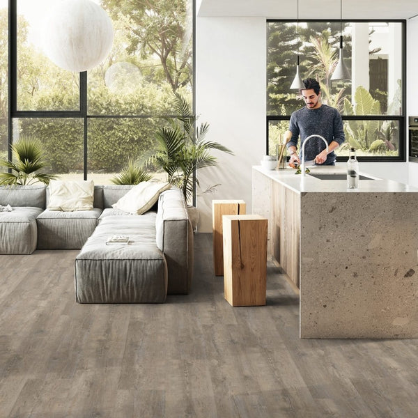 Gerflor Creation 40 Zen Ranch 0773 Vinylboden, Klebevinyl mit braunem und beige Muster, rutschfest und langlebig