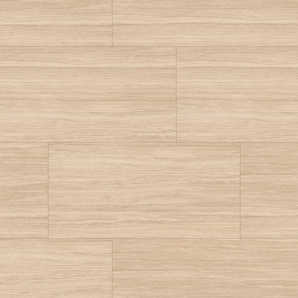 Gerflor Creation 55 Paradiso Cream Vinylboden, Klebevinyl, hellcremefarbener Boden mit dekorativer Holzmaserung.