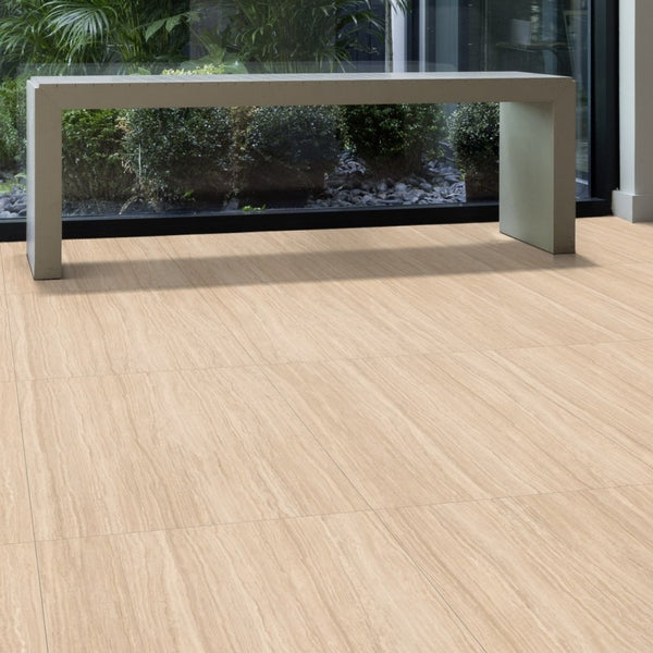 Gerflor Creation 55 Paradiso Cream Vinylboden in Cremefarbe mit Holzoptik, klebend, langlebig und strapazierfähig.