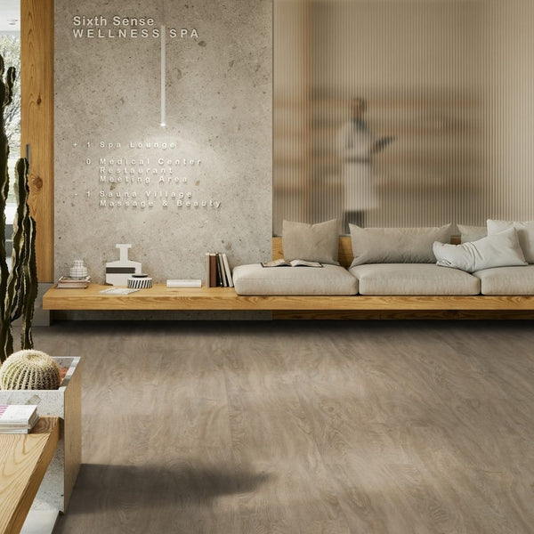 Vinylboden Gerflor Creation 55 Zen Nature Oak Kraft 1479 mit Holzmaserung und natürlichem Holzdesign, Klebevinyl für Bodenbeläge