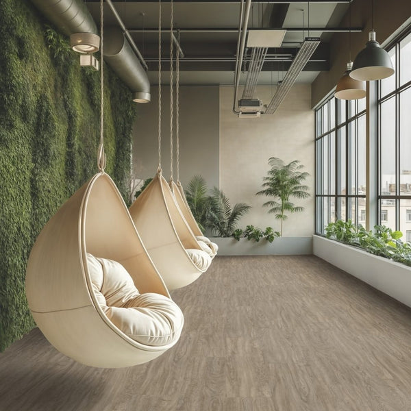 Vinylboden Gerflor Creation 55 Zen Nature Oak Taupe 1481 mit Holzmaserung und warmem Braunton, Klebevinyl für Böden.
