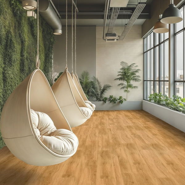 Gerflor Creation 40 Quartet Honey Vinylboden, Klebevinyl mit Honigfarbener Holzoptik, langlebiger Bodenbelag in Nahaufnahme