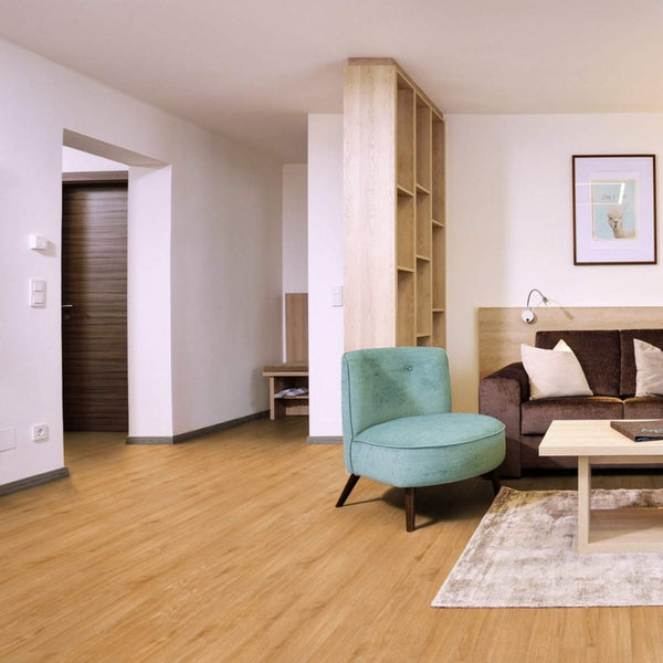 Vinylboden Project Floors ECO 1231 aus Bio-Vinyl (PVC-frei) mit klebender Oberfläche, natürliche Holzoptik, langlebig und umweltfreundlich.