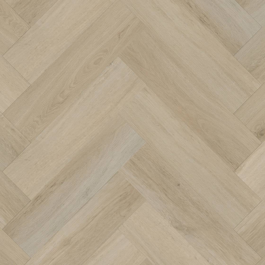 Vinylboden Project Floors floors@work PW 1275 Fischgrät, klebevinyl, 610×152 cm, helles Fischgrätmuster auf Boden.