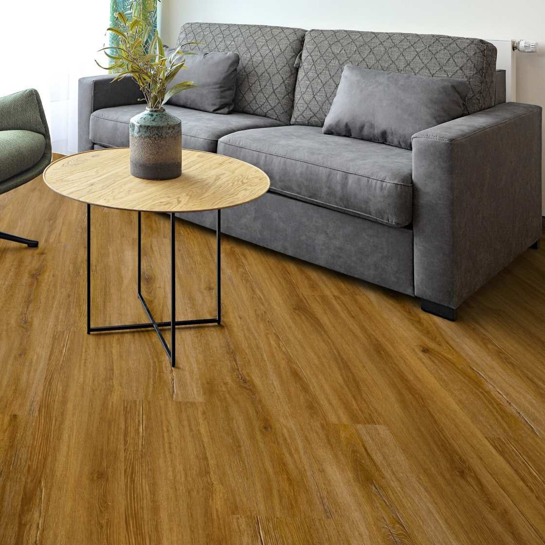 Vinylboden Project Floors floors@work PW 3916 in Eiche-Design, Klebevinyl, mit hellen Holzmaserungen, robust und strapazierfähig.