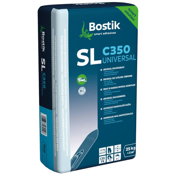 Bostik SL C350 Universale Nivelliermasse, 25 kg, glatte Spachtelmasse für Estriche und Böden, vielseitig und einfach zu verarbeiten