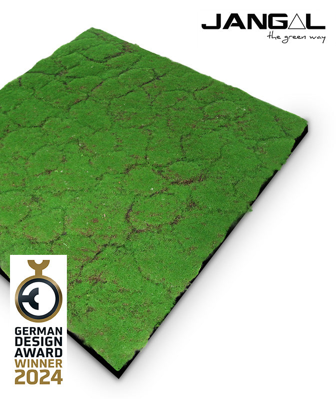 Jangal Wandpaneel aus Moos in Waldgrün, 52x52 cm, modulare Wanddekoration mit grünen Pflanzenmotiven, natürliche Raumgestaltung