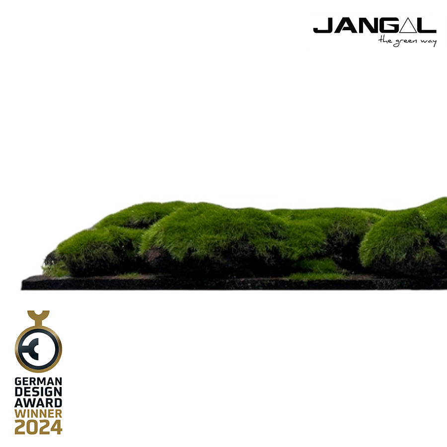 Jangal Wandpaneel aus Moos-Design in dunklem Grün, modulare Wanddekoration, 52 x 52 cm, naturinspiriertes Wandbild