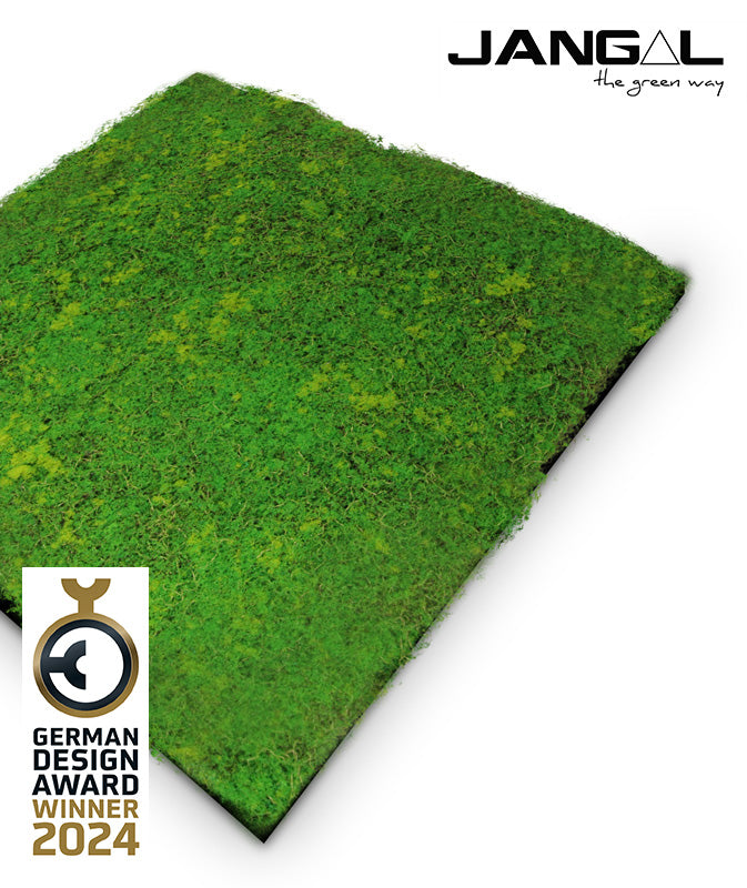 Jangal Wandpaneel aus grünem Fiber mit Moos-Design, 52 x 52 cm, naturinspiriertes dekoratives Wandpaneel