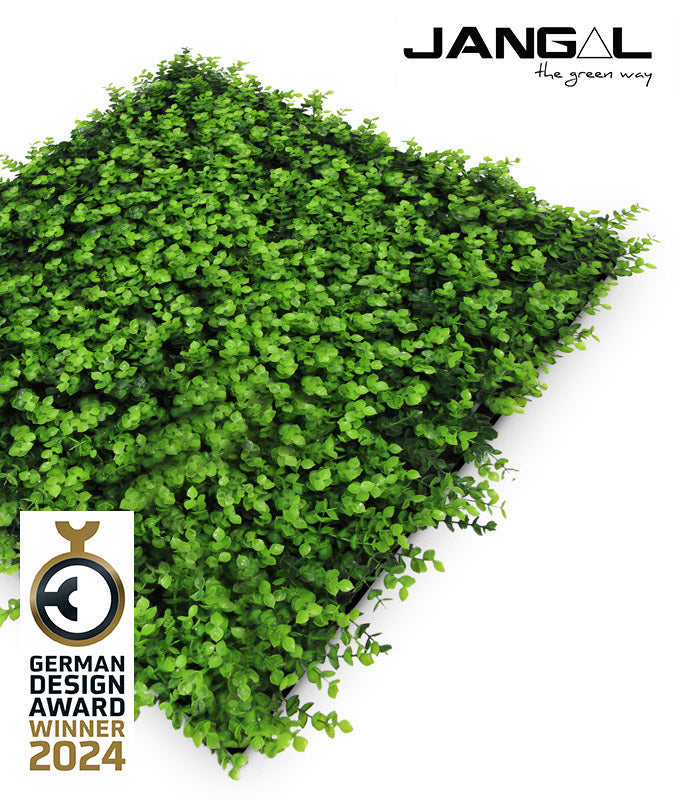 Jangal Wandpaneel mit grünen Buxus- und Naturdesigns, 52 x 52 cm, dekoratives Flora-Wandpaneel für Innenräume
