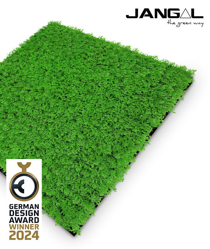 Jangal Wandpaneel aus modularer grüner Grasflora in hellgrüner Farbe, 52 x 52 cm, dekoratives Wanddesign für Natur-Look