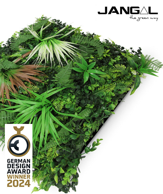 Jangal exotisches Wandpaneel mit gemischter Flora, 52 x 52 cm, lebendige, exotische Pflanzen für Wanddekoration