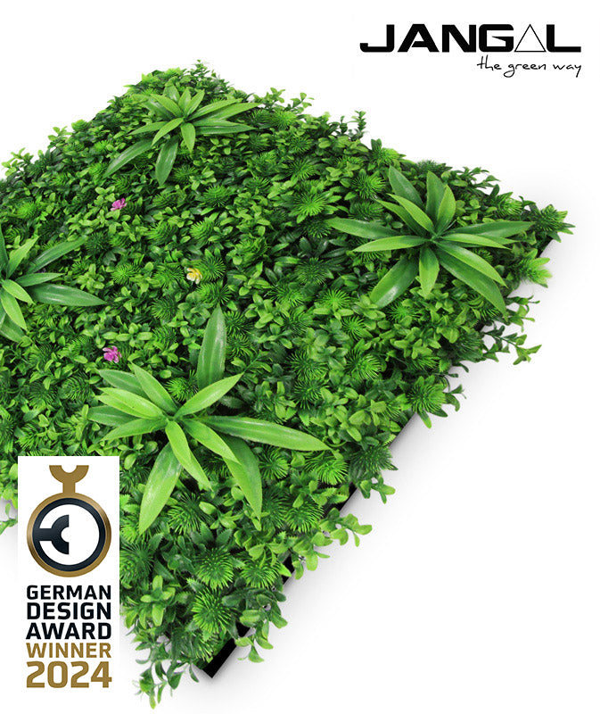 Jangal Wandpaneel Tropical Mixed Flora, 52 x 52 cm, mit bunten tropischen Pflanzen für tropisches Raumdesign