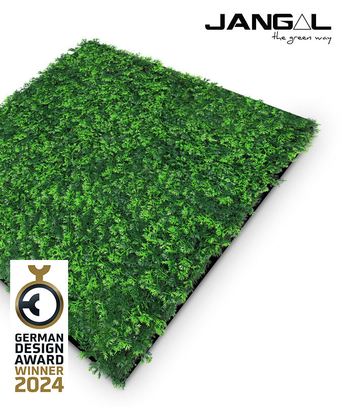 Jangal Wandpaneel mit gemischtem grünen Grasdesign, Flora-Wandpaneel, 52 x 52 cm, dekoratives grünes Wandpaneel aus Kunstgras